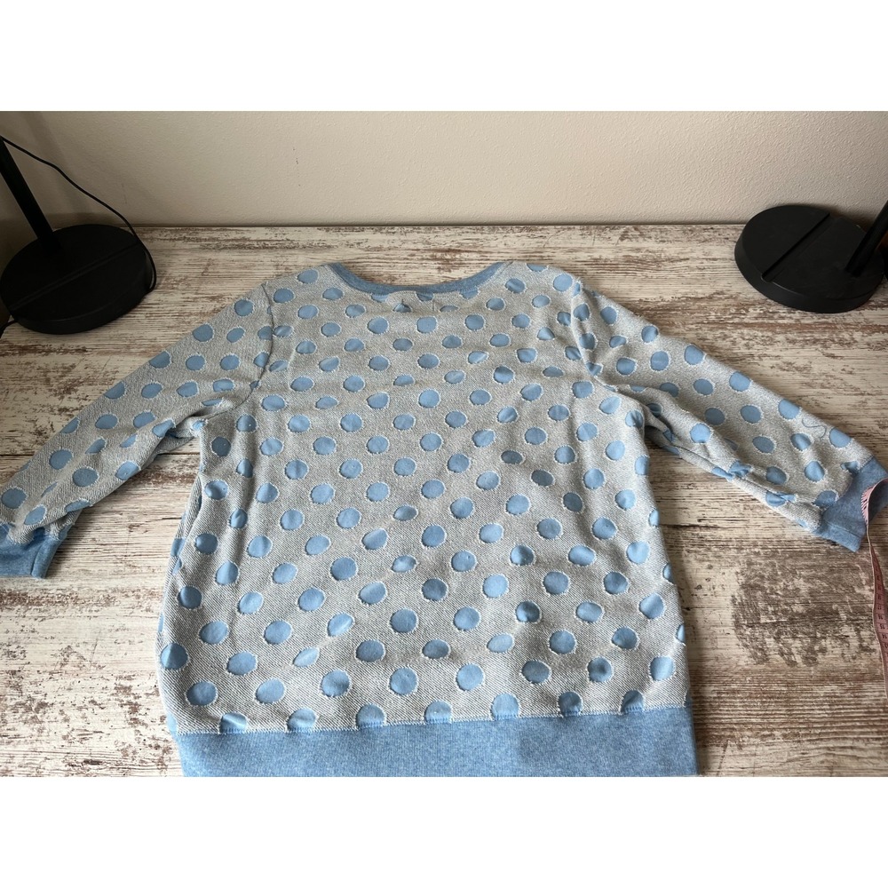 STUDIO WORKS Womens XL Blue Circle Pullover Geometric Boho Dressy Corporate